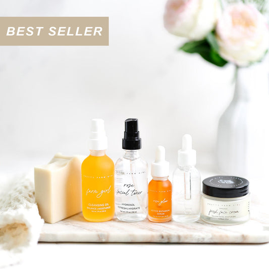 Pretty Farm Girl Anti-Aging Skincare Routine Kit | 7-Piece Essentials Set